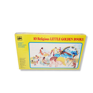 Vintage Religious Little Golden Books Treasury of Bible Stories Children 10 Book